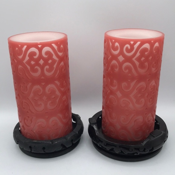 Pair of elegant flameless candles that glow from within